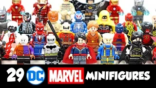 DC & Marvel Superheroes Batman Iron Man Spider-Man Unofficial LEGO Minifigures