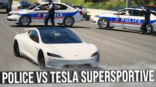 JE FUIS LA POLICE AVEC UNE TESLA ROADSTER | GTA5