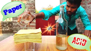 Powerful acid vs tissue paper reaction | acid vs things experiment