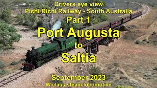 Drivers eye view, Port Augusta to Saltia. Pichi Richi Railway, South Australia