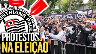 Eleições no CORINTHIANS: PROTESTOS da TORCIDA na FRENTE do PARQUE SÃO JORGE