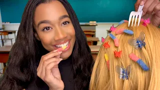 ASMR The Girl Behind You In Class Eats The Bugs Out Of Your Hair 😋🪲 Hair Play ASMR