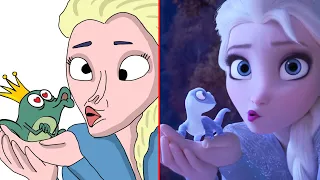 Frozen 2 Scenes Funny Drawing Meme | Try Not To Laugh 😂