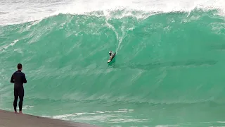 CHARGING BIGGEST SHOREBREAK EVER W/ RC SURFER !!! (Wave of the Winter)