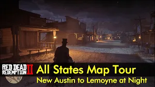 Night Tour of All States (New Austin to Lemoyne) | Red Dead Redemption 2 | The Game Tourist