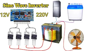 Inverter 12V to 220V, pure sine wave, Egs002, IRF3205,Lm358,s8050,relay,dc to ac inverter @PCBWay