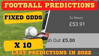 FOOTBALL PREDICTIONS TODAY - SATURDAY 31/12/2022 FIXED BETTING ODDS - SOCCER TIPS