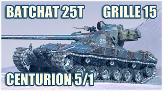 BatChat 25t, Centurion Mk. 5/1 & Grille 15 • WoT Blitz Gameplay