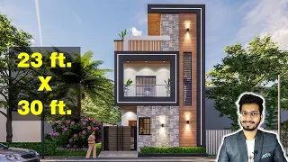 23X30 Feet House Design 3D | 75 Gaj | 690 sqft | 23*30 house design | 7X9 Meter  || DV Studio