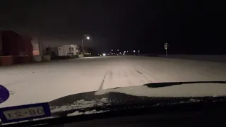 Sleet covered Seawall Blvd in Galveston, TX 02/15/2021