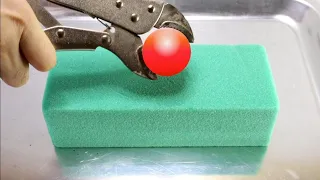 EXPERIMENT Glowing 1000 Degree METAL BALL vs CANDLE, DRY FLORAL FOAM & PLASTIC PLAYING CARD