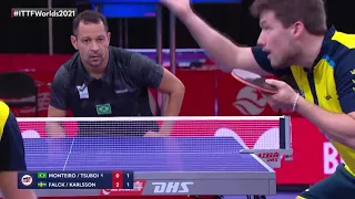 Monteiro/Tsuboi vs Falck/Karlsson | 2021 World Table Tennis Championships Finals | MD | R64