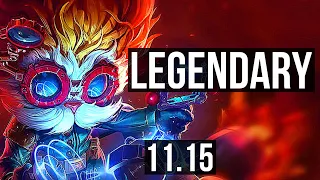 HEIMERDINGER vs FIORA (TOP) | Rank 4 Heimer, 14/1/3, Legendary, 6 solo kills | KR Master | v11.15