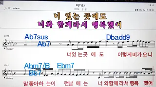 비가와/정철💋노래방, 악보,반주, 가라오케 ,코드, 가사 .💖Karaoke, Sheet music ,Chord, Lyrics ,MR