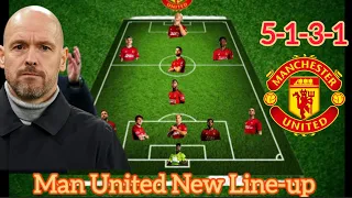 NEW LINE-UP REVEALED✅: Manchester United Potential 5-1-3-1 Line-up Under Erik Ten Hag Next Season