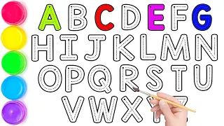 Coloring Page, Reading and Writing alphabet a to z for Children, Srithi Kids TV