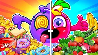 Yummy Fruits and Vegetables vs. Junk Food🍋🥦 Learn Healthy Habits for Kids with Pit & Penny 🥑