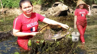 fishing shrimp and catfish using traditional tool