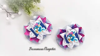 Они НЕВЕРОЯТНО КРАСИВЫЕ! / Новогодние бантики канзаши/ kanzashi bow making tutorial/ DIY