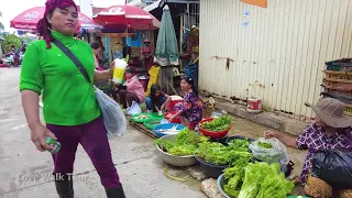 Asmr Walking Tour | Street Food, Walk Around Svay Rieng Market | Cambodia.