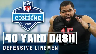 Defensive Linemen Run the 40-Yard Dash at the 2020 NFL Scouting Combine