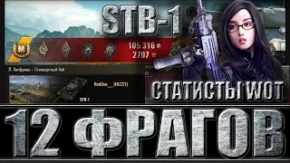 STB-1 статист каждому накидал (12 фрагов).  Л. Зигфрида - лучший бой STB-1 World of Tanks.