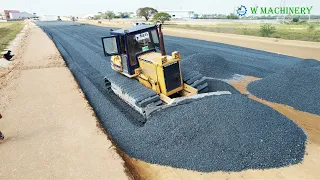 Easy Way To Installing Foundation New Roads By Komatsu Dozer Spreading Gravel | Activities Dozers