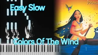 Colors Of The Wind  | EASY SLOW Piano Tutorial