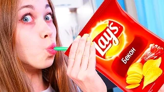 Обычная ЕДА ПРОТИВ ЧИПСОВ Челлендж! Real Food vs Gummy Food