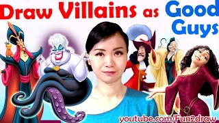 Art Challenge - Draw Villains as GOOD GUYS! | Mei Yu - Fun2draw