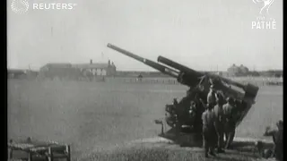 British anti-aircraft guns defend England from V1 flying bombs (1944)