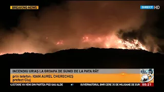 Incendiu uriaș la rampa de gunoi a municipiului Cluj-Napoca de la Pata Rât. Prefectul de Cluj: „