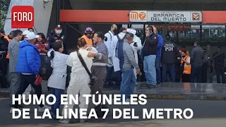 ¿Cuál es la posible causa del incidente en Línea 7 del Metro?