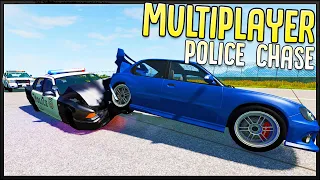 HIGH SPEED MULTIPLAYER POLICE CHASE DESTRUCTION - BeamNG Drive Multiplayer Mod