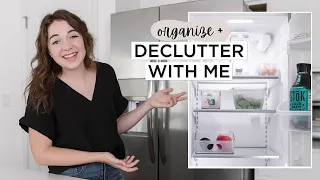 ORGANIZE + DECLUTTER My Fridge With Me | Refrigerator Declutter + Organization Tips