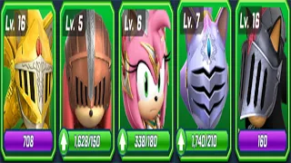 Sonic Forces Speed Battle - All 5 Knights Battle: Max Level Excalibur Sonic and Sir Lancelot Shadow