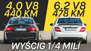 Starcie wolnossących V8 - BMW M3 E92 vs Mercedes C63 AMG