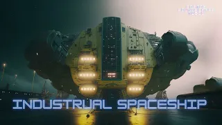 Industrial Spaceship: Space Ambient Music | Scifi Atmosphere ASMR with Rain Sound Background | M0013
