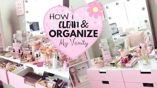 How I Clean And Organize My Makeup Vanity!♥ -SLMissGlam♥♥