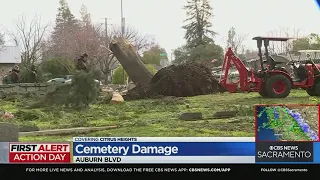 Storm damage at a Citrus Heights cemetery