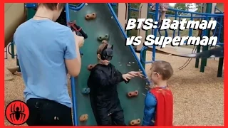 BTS: Batman v Superman Superheroes battle in real life movie | SuperHero Kids BTS 4