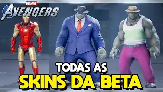 MARVEL'S AVENGERS - TODAS AS SKINS DA BETA DO NOVO Jogo dos Avengers (PS4 Gameplay PT-BR Português)