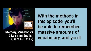 Memory, Mnemonics & Learning English From LEP#167