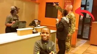 Soldier Orders Taco Bell Meal, Stops When He Hears 2 Boys Behind Him