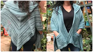 Juliette Hooded Pocket Shawl Crochet Tutorial RIGHT HANDED