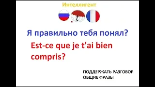 Я правильно тебя понял? Разговорник французского языка. Французский язык бесплатно