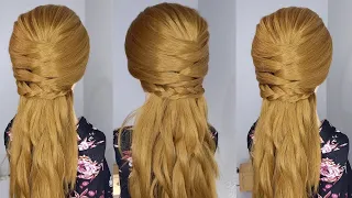 Easy and beautiful hairstyle for parties|Girls hairstyles |The hairstyle is open with simple details