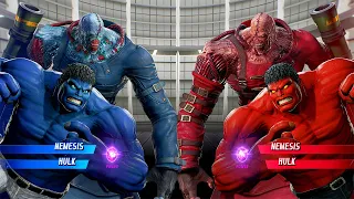 Nemesis & Blue Hulk vs Nemesis & Red Hulk (Very Hard) - Marvel vs Capcom | 4K UHD Gameplay