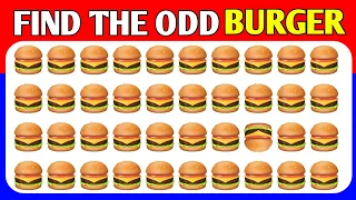 Find the ODD One Out - Junk Food Edition🍔🍕🍩 Easy, Medium, Hard - 30 Levels Emoji Quiz