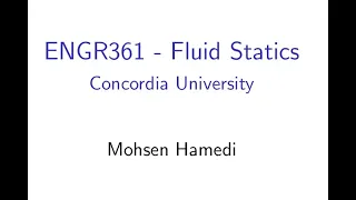 2.1. Fluid Statics - Manometry Equation